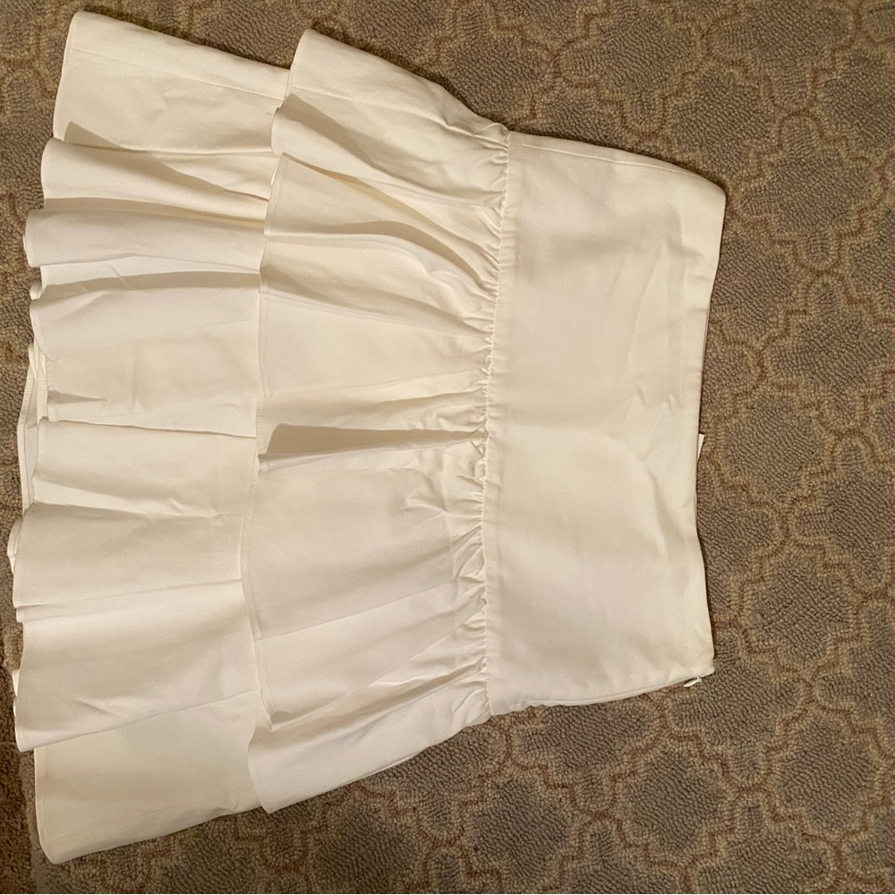 White drop waist mini skirt